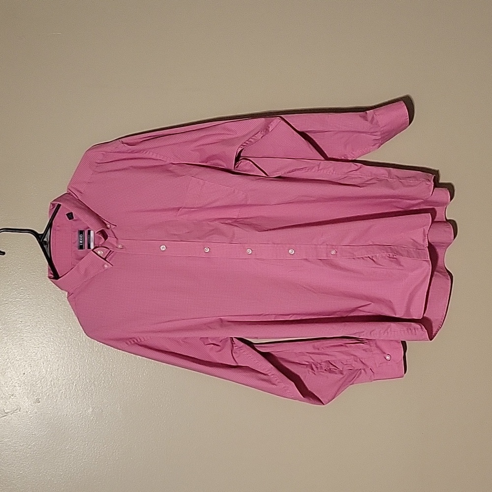 IZOD Button Down‎ Longsleeve Plaid Shirt Pink Mens Size XL
